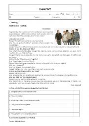 English Worksheet: Friends Test