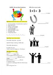 English Worksheet: We are the champions