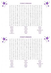 English Worksheet: STARDUST - WORDSEARCH 