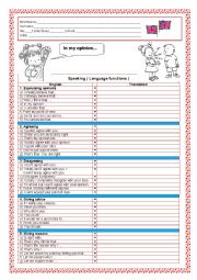 Language Functions (Speaking)