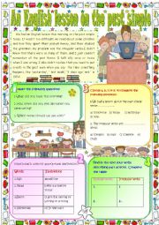 English Worksheet: An English lesson on the past simple