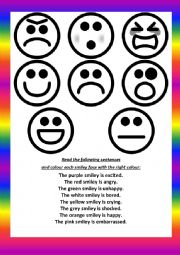 English Worksheet: Emotions and colours