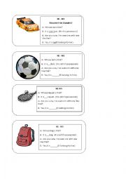 English Worksheet: Possessives: he/his speaking cards (SET 3)