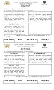 English Worksheet: Natural Disasters