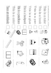 English Worksheet: SCHOOL OBJECTS