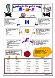 English Worksheet: Prepositions: In,On, At (place and time)