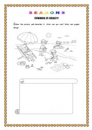 English Worksheet: SEASONS. Summer is here!!!