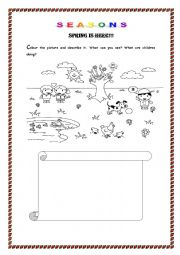 English Worksheet: SEASONS. Spring is here!!!