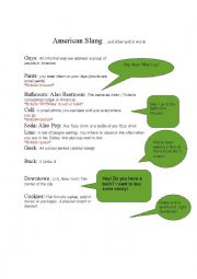 English Worksheet: American Slang Game