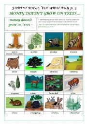 English Worksheet: FOREST BASIC VOCABULARY part 3 (a pictionary)