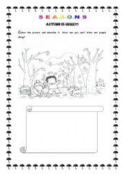 English Worksheet: SEASONS. Autumn is here!!!