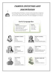 English Worksheet: Famous inventors and discoverers