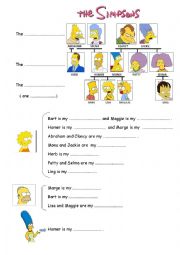 English Worksheet: the Simpsons family tree