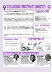 English Worksheet: Womens History Month