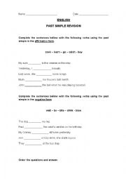 English Worksheet: Past Simple