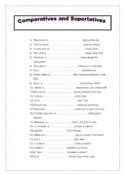 English Worksheet: COMPARATIVES AND SUPERLATIVES