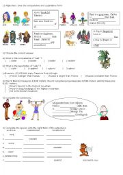 English Worksheet: ADJECTIVES-COMPARATIVE AND SUPERLATIVE