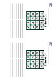 English Worksheet: SCRAMBLE