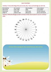 daily routines with a 24-hour clock