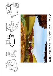 English Worksheet: farm animals