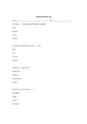 English Worksheet: ENGLISH PLACEMENT TEST FOR TEENAGERS