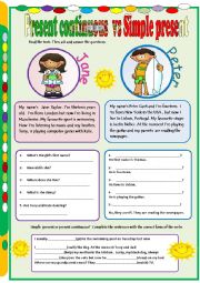 English Worksheet: Simple present VS Present continuous