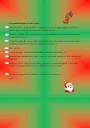 English Worksheet: Dear Santa!