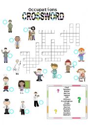 English Worksheet: Occupations CROSSWORD (2)