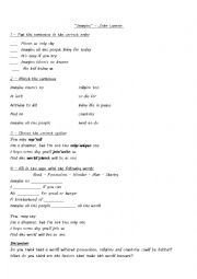 English Worksheet: Imagine - John Lennon