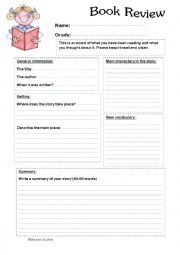 English Worksheet: book review