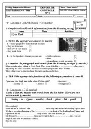 English Worksheet: Mid term test 1 8th form