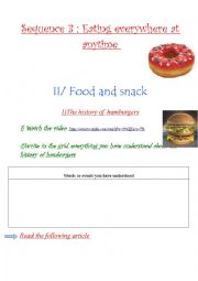 English Worksheet: Eating out : Food and snacks!