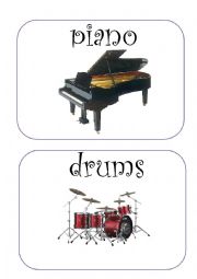 English Worksheet: Instruments Flashcards