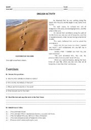 English Worksheet: Footprints in the sand