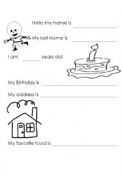 English Worksheet: Me!