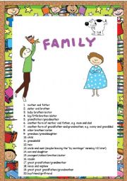 English Worksheet: family members