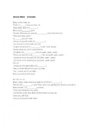 English Worksheet: Bruno Mars 