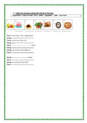 English Worksheet: TIME FOR LUNCH