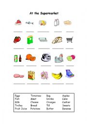 English Worksheet: the supermarket