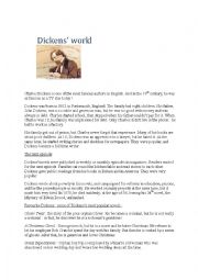English Worksheet: Fully editable test on Charles Dickens