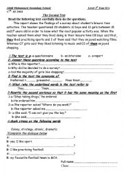 English Worksheet: report