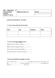 English Worksheet: synthese n3 7th form