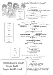 English Worksheet: One Direction - Listen and complete