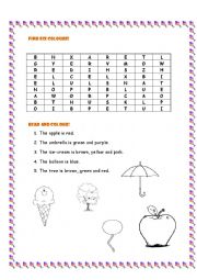 English Worksheet: Lets colour!