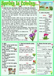 English Worksheet: Spring Is Coming...