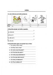 English Worksheet: ABILITIES