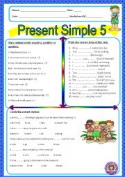 English Worksheet: Present Simple 5
