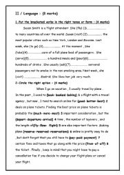 English Worksheet: Language part 9th form 2nd term