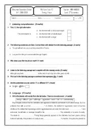 English Worksheet: ENGLISH TEST