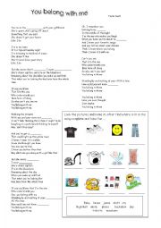 English Worksheet: You belong with me